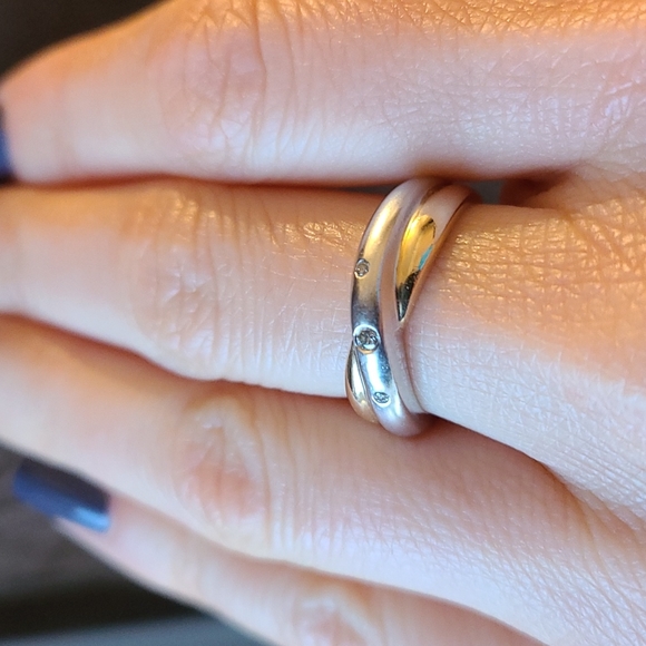 White and yellow 14K gold ring with dimonds - Picture 11 of 16